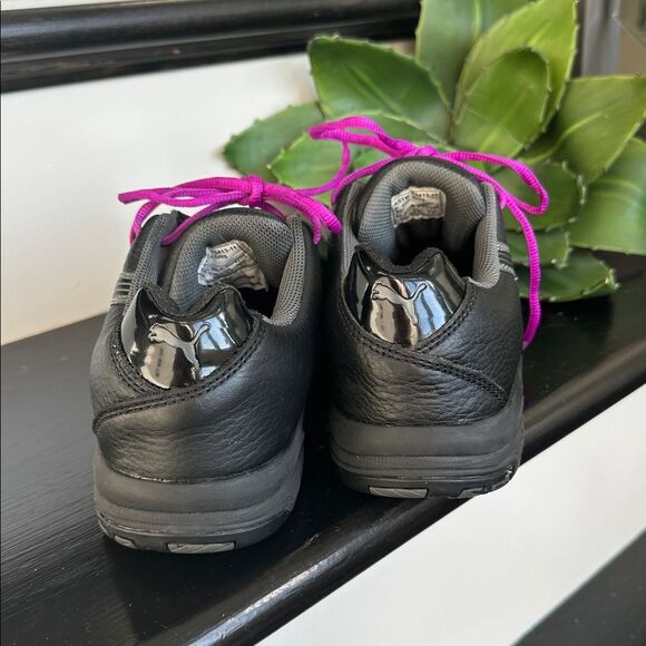 Puma Women’s Steel Toe Work Shoes, Black Leather, Like New, Safety Toe - Picture 7 of 11